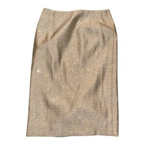 Oscar de la RENTA gold metallic sequin skirt